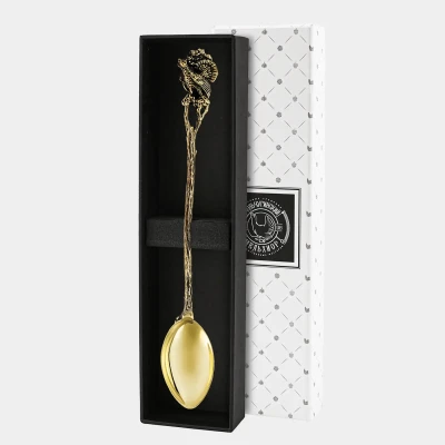 Ложка для размешивания кофе "Глухарь" латунная с чернением