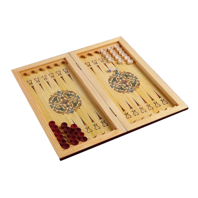 Нарды с рисунком на доске "Таежный волк"