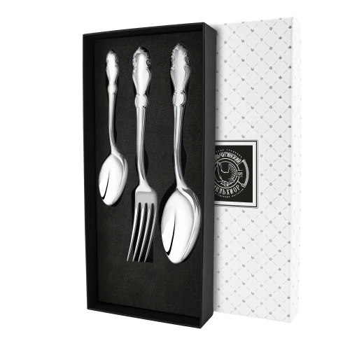 Набор столовый "Лира": вилка, ложка, чайная ложка посеребренный. Набор на 1 персону. Набор столовый "Лира": вилка, ложка, чайная ложка посеребренный. Набор на 1 персону.