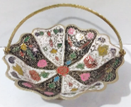 Конфетница латунь резная цветная эмаль h-15 см