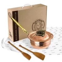 Набор медной посуды кованый "Кукуруза" 3 предмета (сотейник, 2 лопатки)