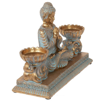 Фигурка декоративная "Будда"с 2-мя LED свечами , L21,5 W7,5 H14,5 см Фигурка декоративная "Будда"с 2-мя LED свечами , L21,5 W7,5 H14,5 см