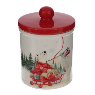 Ёмкость для сыпучих продуктов "Белый мишка", L10,5 W10,5 H14,5