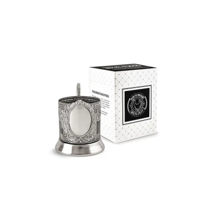 Подстаканник "Советский "Обезличенный" никелированный с чернью Подстаканник "Советский "Обезличенный" никелированный с чернью