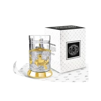 Набор для чая никелированный с позолотой  "Купчиха"