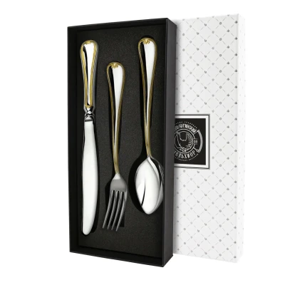 Набор столовый "№8 Грация" с позолотой 3 предмета