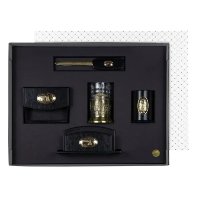 Набор канцелярский "Москва" латунный из экокожи