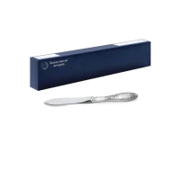 Нож для рыбы "Пламя" посеребренный с чернью