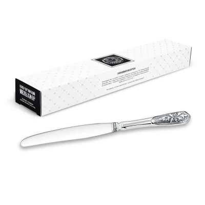 Нож столовый "Визирь" посеребенный с чернением