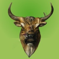 Декоративная садовая фигура "Голова быка"  