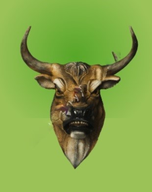 Декоративная садовая фигура "Голова быка"  