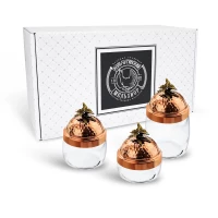 Набор банок под сыпучие продукты с медной кованой крышкой "Бабочки" 3 предмета