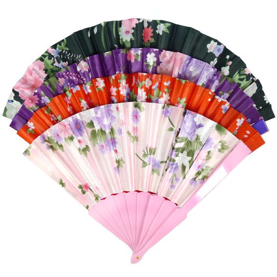 Z349-4 Веер 40х22см шелк, пластик, цвет в ассорт.