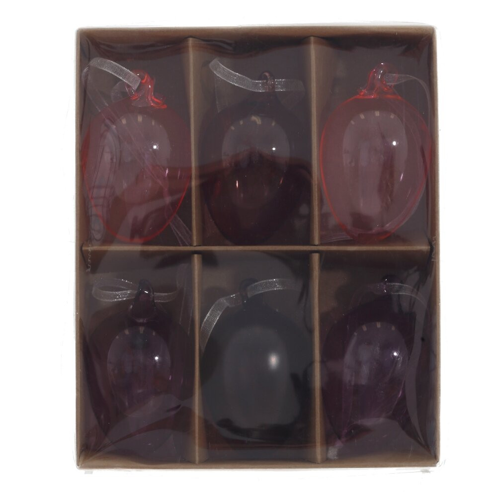 Набор из 6-ти изделий декоративных подвесных "Яйцо пасхальное" (4*7), L13 W15,5 H4 см