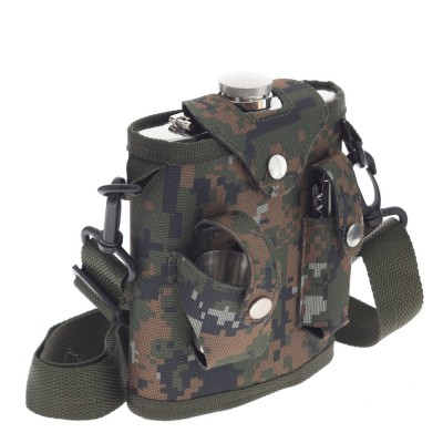 Набор из 5-ти предм.: фляжка 500 мл, 3 стопки 30 мл, нож, L14 W8 H17 см