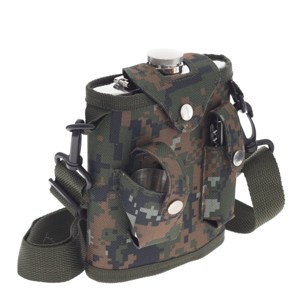 Набор из 5-ти предм.: фляжка 500 мл, 3 стопки 30 мл, нож, L14 W8 H17 см