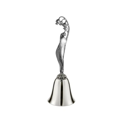 Колокольчик "Цветы России Ландыш" никелированный с чернением (малый)