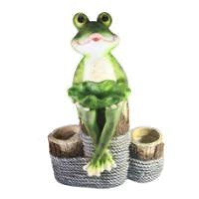 Садовое кашпо "Лягушка с бамбуком"    