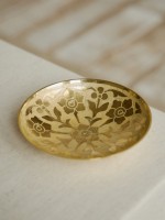 Конфетница латунь резная цветная эмаль h-13 см