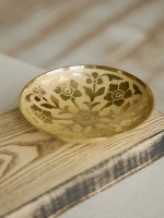 Конфетница латунь резная цветная эмаль h-13 см