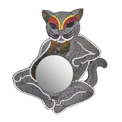 48-002-01 Панно "Кот" (мозаика, о.Бали)