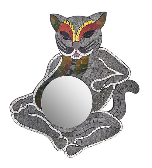 48-002-01 Панно "Кот" (мозаика, о.Бали)