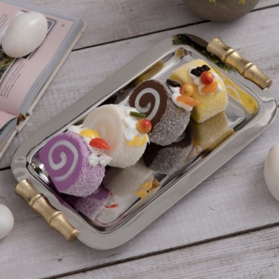 Сервировочный поднос "Байкал" под бамбук (алюминий)