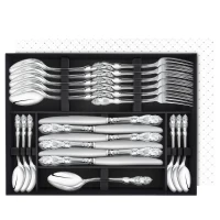 Набор столовый "Герб": вилка, ложка, нож, чайная ложка посеребренный, на 6 персон