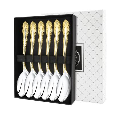 Набор чайных ложек "Юбилейный" посеребренный с позолотой