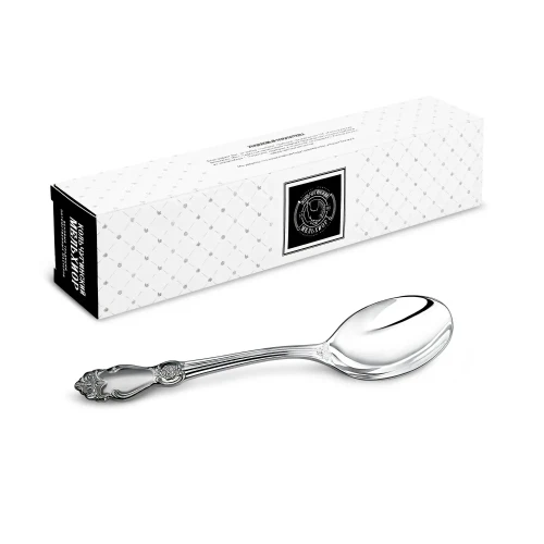 Ложка для салата "Серебряная роза" посеребренная с чернением Ложка для салата "Серебряная роза" посеребренная с чернением