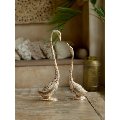 пара латунь резная ANGOORI белая эмаль h-46 см