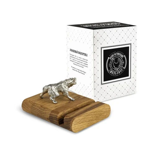 Подставка  для телефона "Волк"  никелированная