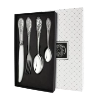 Набор столовый "Эгоист-Весна" 4 предмета из мельхиора с посеребрением