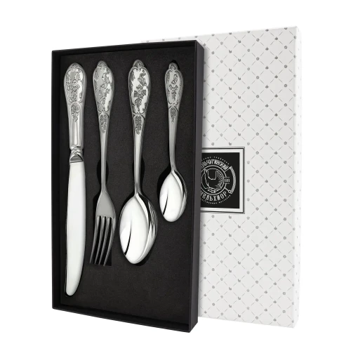 Набор столовый "Эгоист-Весна" 4 предмета из мельхиора с посеребрением