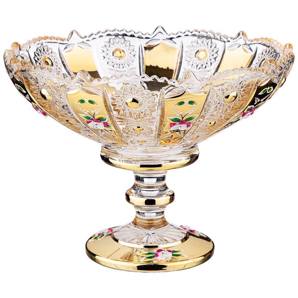 КОНФЕТНИЦА "LEFARD GOLD GLASS" 19,5*19,5 СМ. ВЫСОТА=15 СМ. (КОР=12ШТ.)