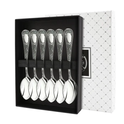 Набор чайных ложек "Глория" с чернением 6 предметов