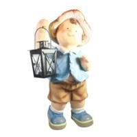 Декоративная садовая фигурка "Гном с фонариком"            