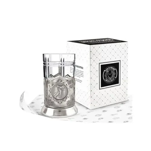 Набор для чая "Зимние виды спорта Конькобежный спорт" никелированный с чернением