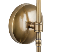 Настенный светильник латунный с одним стеклянным плафоном