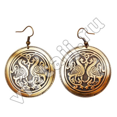 Серьги "Два голубя"