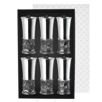 Набор стопок "Охотничий" посеребренный с чернением