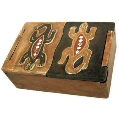 Шкатулка двустворчатая "Две ящерицы"