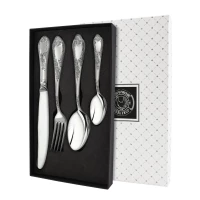 Набор столовый "Эгоист-Классика" 4 предмета из мельхиора с посеребрением