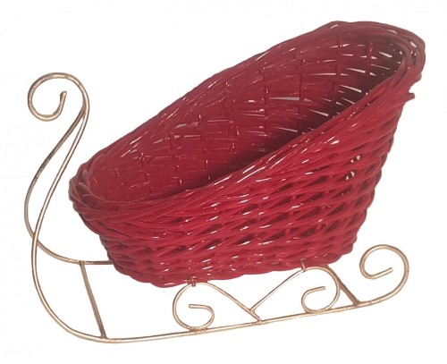 Корзина плетеная "Красные саночки"         