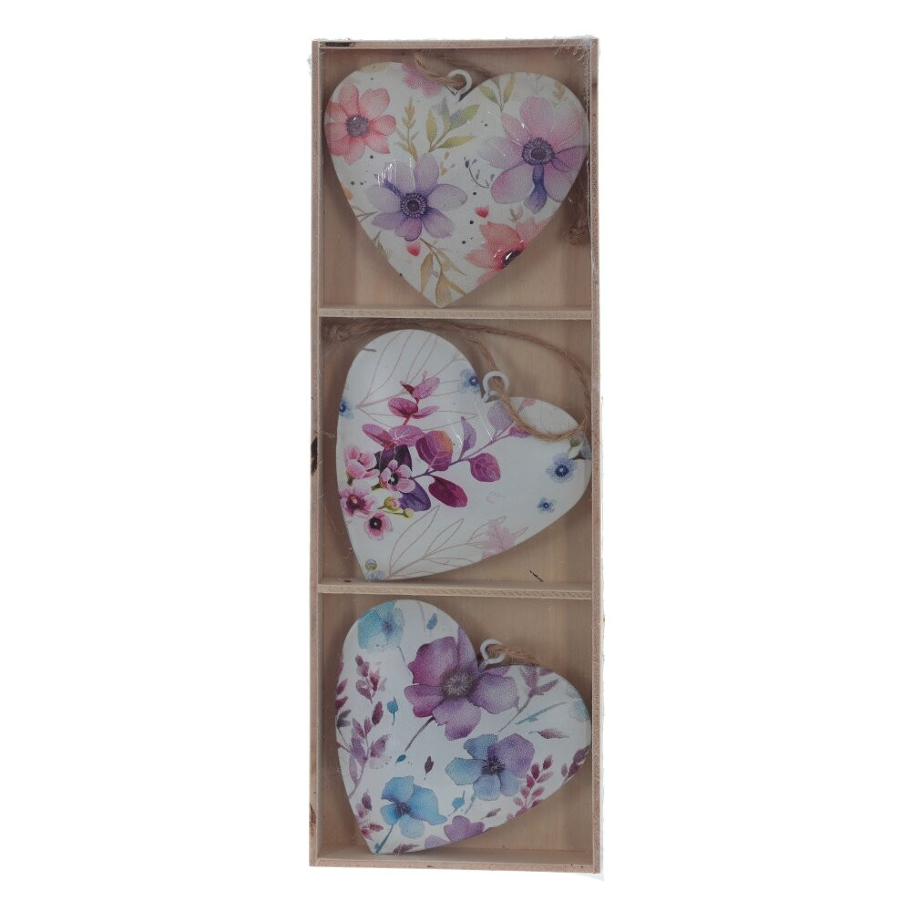 Набор из 3-х изделий декоративных подвесных "Сердце" (6,5*2*6,5), L21 W1,5 H7 см