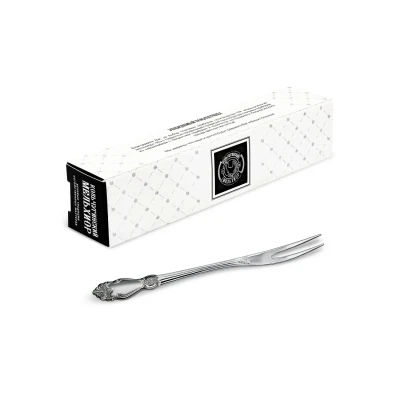 Вилка для лимона "Серебряная роза" посеребренная с чернением