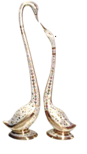 набор пара латунь резная ANGOORI белая эмаль h-61 см