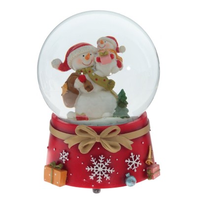 Фигурка декоративная в стекл. Шаре "Новый год" (вьюга), D 10 см, L10 W10 H12,5 см, 2в.