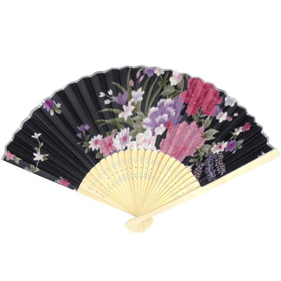 Веер 21х36см дерево, ткань