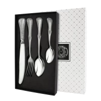 Набор столовый "Эгоист-№11" 4 предмета из мельхиора с посеребрением